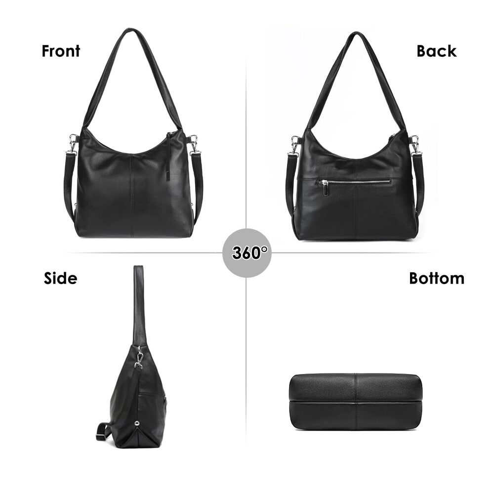 6742 Leather Hobo Bags, Tote Bag , Slouchy Shoulder Purse, Crossbody - Picture 5 of 6